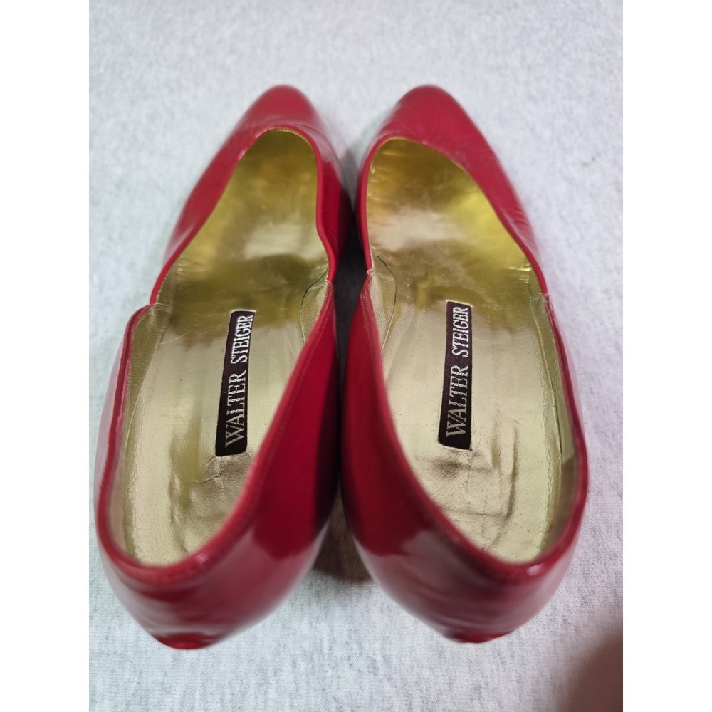 Walter Steiger Classic Red Satin Pumps 8.0 B Holiday Heels - Picture 6 of 6